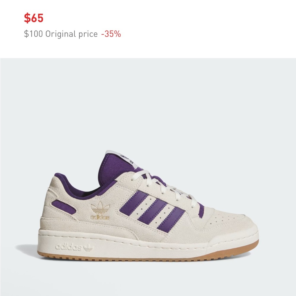 adidas Forum Low CL W Women's White Purple Burst Leather Sneakers JR0474